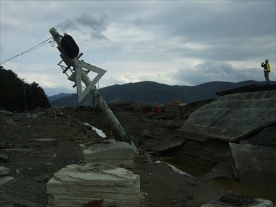 Leading light at Ishinomaki Port, Photo by K. Konagai at 38.414609, 141.347953, April 16th 2011
